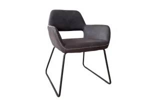 Estila Retro designová šedá židle Pala s područkami 79cm