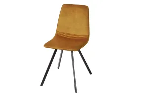 LuxD Designová židle  Holland Retro hořčicově-žlutý samet