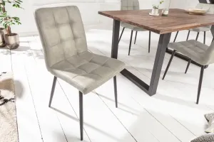 Estila Designová čalouněná jídelní židle Modena z mikrovlákna v šedé barvě 87cm