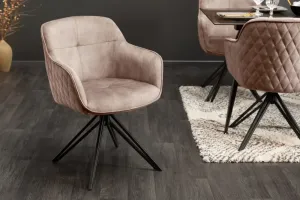 Estila Moderní šedě béžová židle Marmol s kovovými nohami 82cm