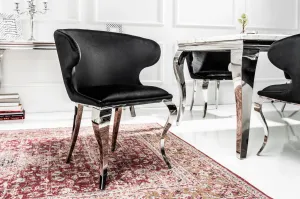 Estila Luxusní židle Modern Barock II sametová černá 79cm