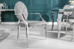 LuxD Designová židle Rococo II šedá s opěrkami