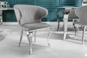 Estila Luxusní židle Modern Barock II sametová šedá 79cm