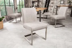 Estila Industriální jídelní židle inspirativní 57cm šedým potahem