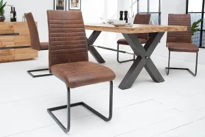 Estila Designová industriální jídelní židle Gristol hnědá