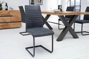 Estila Designová industriální jídelní židle Gristol šedá