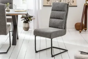 Estila Industriální židle Galle s tmavě šedým čalouněním a kovovou konstrukcí