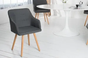 Estila Designová moderní jídelní židle Scandinavia šedá
