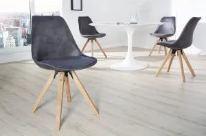 Estila Designová stylová retro židle Scandinavia tmavá šedá