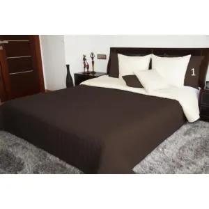 Oboustranná přikrývka na manželskou postel hnědé barvy #4954790
