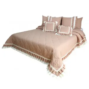 Vintage starorůžový přehoz na postel v romantickém stylu #2133961