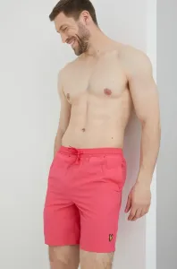 Plavkové šortky Lyle & Scott pánské, růžová barva, hladké