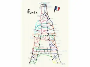 Mapa na zeď - Eiffelova věž, A3