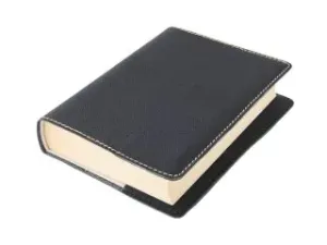 Kožený obal na knihu KLASIK - Černá vzorovaná (M)