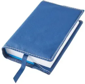 Variabilní kožený obal na knihu se záložkou - kůže modrá tmavá