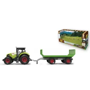 MADE - Traktor s přívěsem, se zvukem a světlem, 12,5 x 34,5 cm
