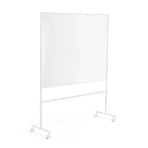 Mobilní bílá tabule EMMA, oboustranná, 1500x1200 mm, bílý rám