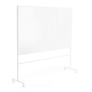 Mobilní bílá tabule EMMA, oboustranná, 2000x1200 mm, bílý rám
