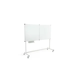 Pojízdná bílá tabule MEGAN, třídílná, 1800x1200 mm
