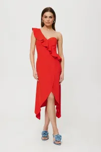 Červené šaty na jedno rameno K185 #6034225