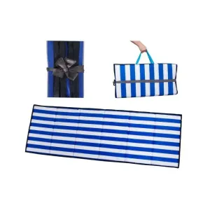 Malatec 10065 Skládací rohož na kempování, pláž 205 × 70 × 2 cm modrobílá