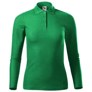 MALFINI Dámská polokošile s dlouhým rukávem Pique Polo LS - Středně zelená | S