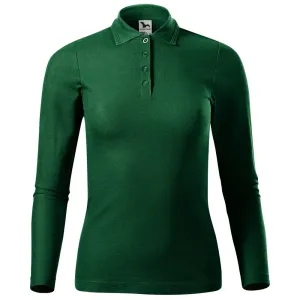MALFINI Dámská polokošile s dlouhým rukávem Pique Polo LS - Tmavě zelená | L