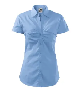 MALFINI Dámská košile s krátkým rukávem Chic - Nebesky modrá | XS