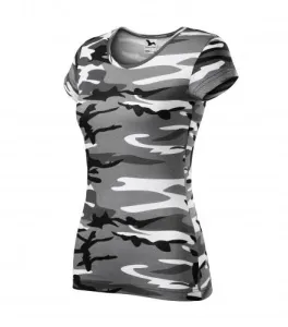 Malfini Camouflage dámské maskáčové tričko, grey, 150g/m2 - L