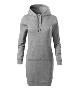 MALFINI Dámské šaty Snap - Tmavě šedý melír | L