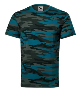 MALFINI Maskáčové tričko Camouflage - Maskáčová petrolejová | M
