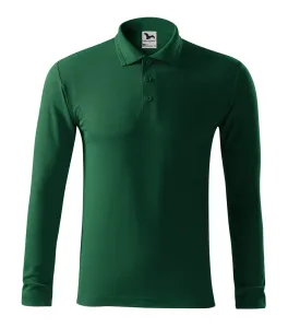 MALFINI Pánská polokošile s dlouhým rukávem Pique Polo LS - Tmavě zelená | L
