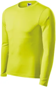 Triko na sport s dlouhým rukávem, neonová žlutá, M