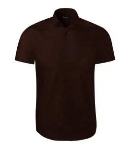 MALFINI Pánská košile s krátkým rukávem Flash - Kávová | M