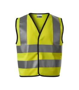 Rimeck HV Bright dětská reflexní bezpečnostní vesta, fluorescenční žlutá - 6–8 let/116–140cm
