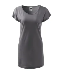 Malfini volné tričko šaty Love z viskózy s lodičkovým výstřihem šedá ocelová #4407904