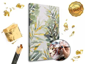 Malování podle čísel PREMIUM GOLD – V pralese (Sada na malování podle čísel ARTMIE se zlatými plátky)