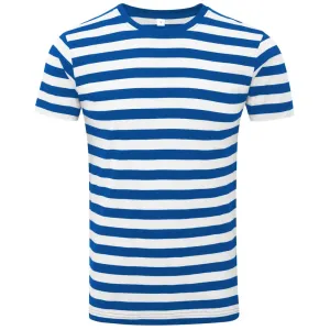 Mantis Pánské pruhované tričko - Královská modrá / bílá | S