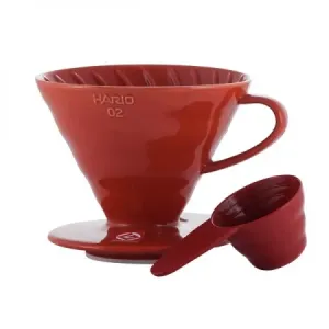 Hario keramický překapávač na kávu - červený #5356914