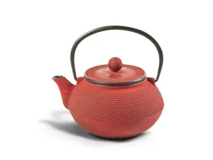 Litinová čajová konvice se sítkem 800 ml - červený dekor #5354638