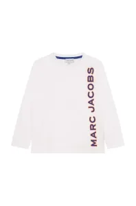 Dětská bavlněná košile s dlouhým rukávem Marc Jacobs bílá barva, s potiskem