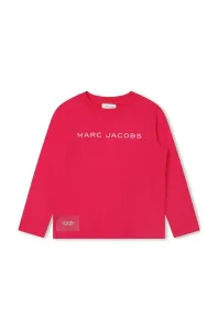 Dětská bavlněná košile s dlouhým rukávem Marc Jacobs červená barva, s potiskem