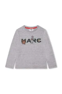 Dětská bavlněná košile s dlouhým rukávem Marc Jacobs x Looney Tunes šedá barva, s potiskem
