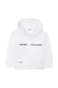 Dětská bavlněná mikina Marc Jacobs bílá barva, s kapucí, s potiskem