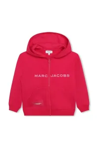 Dětská mikina Marc Jacobs červená barva, s kapucí, s potiskem