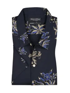 Nadměrná velikost: Marc O'Polo, Košile s krátkým rukávem ze lnu, s květinovým vzorem Námořnická Modrá