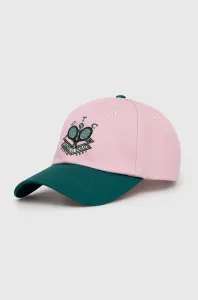 Bavlněná baseballová čepice Marc O'Polo DENIM růžová barva, s aplikací