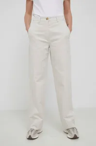 Kalhoty Marc O'Polo dámské, béžová barva, jednoduché, high waist #1977629