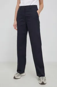 Kalhoty Marc O'Polo dámské, tmavomodrá barva, jednoduché, high waist #5333162