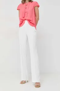 Kalhoty Marciano Guess dámské, bílá barva, jednoduché, high waist #5005259